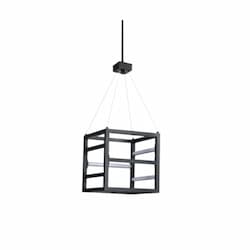 12-in 25W Tivoli LED Pendant Light, Square, Small, 4000K, Matte Black