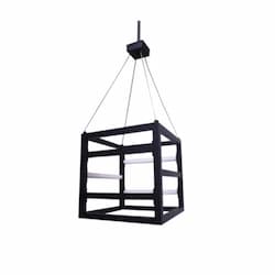 18-in 35W Tivoli LED Pendant Light, Square, Large, 4000K, Matte Black