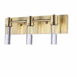 15W Sofi LED Rectangle Vanity, Seeded Glass, Matte Gold, 4000K