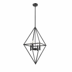 Gomez Pendant Light, 4-Light, Geometric Open Cage, Matte Black