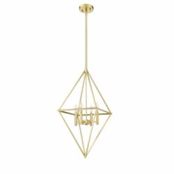 Gomez Pendant Light, 4-Light, Geometric Open Cage, Champagne Gold