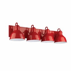 Gia Gooseneck Vanity Light, 4-Light, E26, 120V, Glossy Red