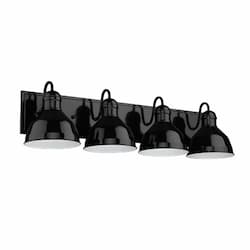 Gia Gooseneck Vanity Light, 4-Light, E26, 120V, Glossy Black