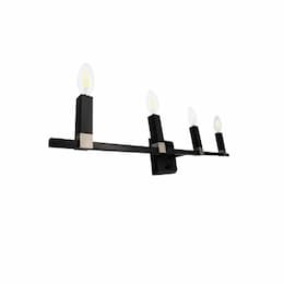 Maroni Wall Sconce, 4-Light, E12, 120V, Matte Black/Brushed Nickel