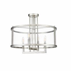 Ravenna Semi-Flush Mount, 4-Light, E12, 120V, Brushed Nickel