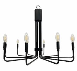 60W Alph Chandelier, 10 Light, Matte Black