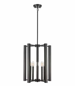 60W Samara Pendant Light, 5 Light, Matte Black