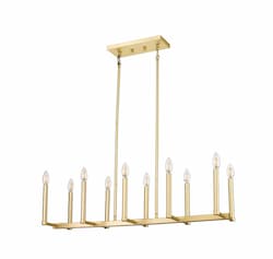 60W Kosi Candelabra Pendant Light, 10 Light, Champagne Gold