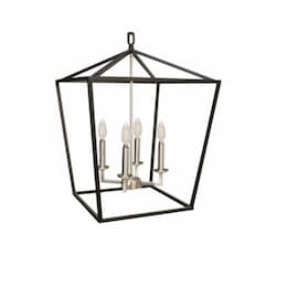 HomEnhancements 4-Light Cage Hanging Fixture, E12, Matte Black