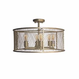 Rimini 6-Light Semi-Flush Mount, E26, Champagne Gold