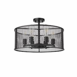 Rimini 6-Light Semi-Flush Mount, E26, Matte Black