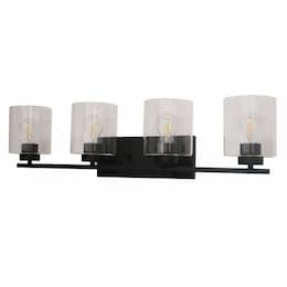 HomEnhancements 60W 4-Light Vanity Fixture, 120V, Matte Black 