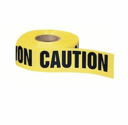 3" x 1000', Barricade Tape, Caution, 2 Mils, Yellow