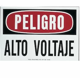 Saftey Sign, "Danger High Voltage", Spanish