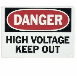 Safety Sign, "Danger High Voltage Keep Out", Adhesive