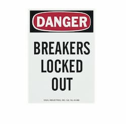 Safety Sign, "Danger Breakers Locked Out", Magnetic