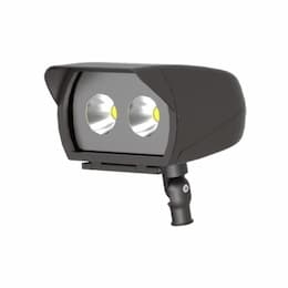 34W Small LED Flood Light, 0-10V Dimmable, 3945 lm, 120V-277V, 5000K, Bronze