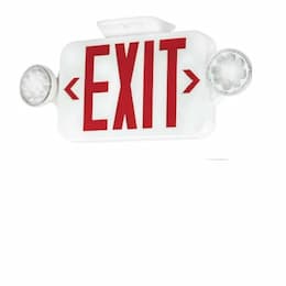 Emergency Exit Combo w/ Battery Backup, HO & SD, 120V/277V, Red/White