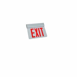 Recessed Mount Exit Sign w/ BBU, One Side, 120V/277V Red/Black