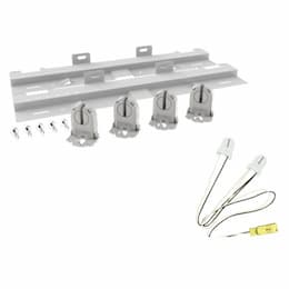 ILP Lighting 4x4 LED Troffer Bracket Kit for T8 Tubes, 4-Lamp, Unshunted