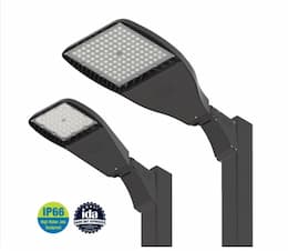 46W LED Flood Light w/Wall Adj Mount, Wide, 120V-277V, 5000K, BLK