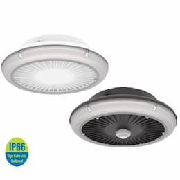 40W UFO Parking Garage Fixture, Wide, 347V-480V, 4000K, White