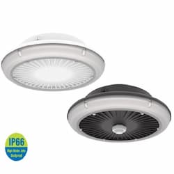 ILP Lighting 40W UFO Parking Garage Fixture, LowBay, 10W BBU, 120V-277V, 4000K, SLV