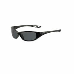 V40 Anti-Scratch Safety Glasses, Smoke Lens, Black Frame