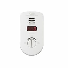 120V AC/DC Plug-in Carbon Monoxide Alarm, 10 Yr Sealed Backup, Digital Display, 6 Pack