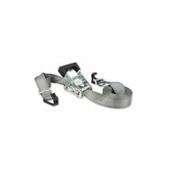 Ratchet Tie-Down Straps w/ Double J Hooks, Silver