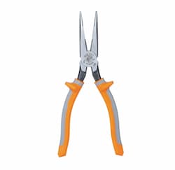 8-in Long Nose Side Cutting Pliers, Insulated