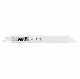 Eight Inch 18 TPI Reciprocating Saw Blades, Pack of 5