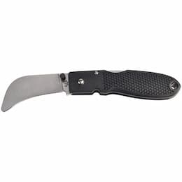 Round Tip Knife w/Clip, Lockback, Hawkbill, Stainless Steel