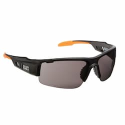 Professional Protective Eyewear Glasses, Black & Orange Frame, Gray Lens