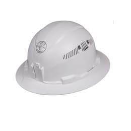 Hard Hat, Full Brim, Vented, White