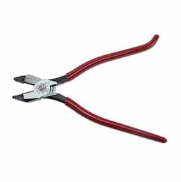 Red 9 inch Ironwork's Pliers with Aggressive Knurl