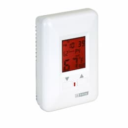 Electronic Programmable Thermostat, 22 Amp, 208V/240V, White