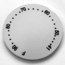 King Electric Temp Plate for K101 F-Dial Mech. SP T-Stat, White (Round Piece ONLY)