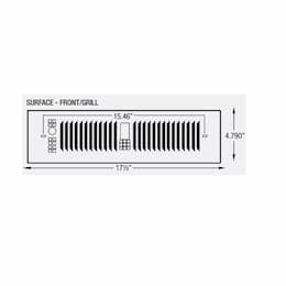 Grill for KTW Kickspace Heater, Surface, Almond