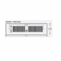 Grill for KTW Kickspace Heater, Surface, Stainless Steel