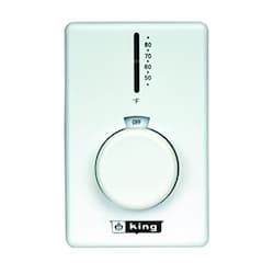 King Electric Dual Diaphragm Thermostat, Double Pole, White