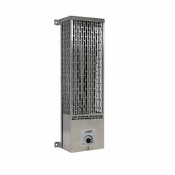 500W Compact Radiant Utility Heater, 50 Sq Ft, 120V, Stainless Steel