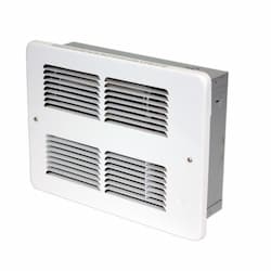 1000W/2000W Small Wall Heater, 250 Sq Ft, 75 CFM, 208V, White