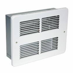 1500W Small Wall Heater, 175 Sq Ft, 75 CFM, 6.2 Amp, 240V, White