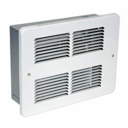1500W Small Wall Heater, 175 Sq Ft, 75 CFM, 6.2 Amp, 240V, White