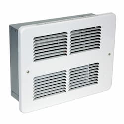 2000W Small Wall Heater, 250 Sq Ft, 75 CFM, 8.4 Amp, 240V, White