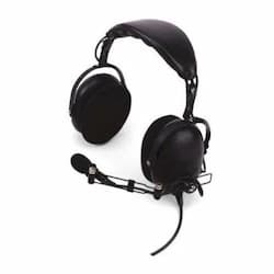 Noise Reduction Overhead Headset w/Boom Mic & In-line Push-to-Talk, 24dB, Black