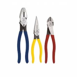 Klein Tools 3pc. Plier Set, Dipped Handle