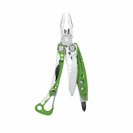 Green Stainless Steel 7 Tool Skeletool Pocket-Sized Multitool