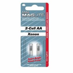 Mini Mag Flashlight Xenon Bulb, AA-2 Pack